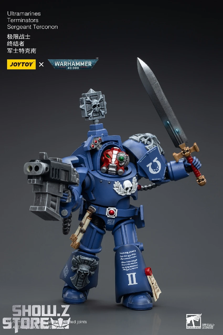 JoyToy Source 1/18 Warhammer 40K Ultramarines Terminators Sergeant Terconon 4 JoyToy Source 1/18 Warhammer 40K Ultramarines Terminators Sergeant Terconon - Image 4