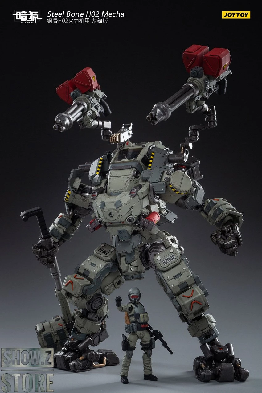 JoyToy Source 1/24 H02 Steel Bone Firepower Mecha Grey-Green Color W/ Pilot 7 JoyToy Source 1/24 H02 Steel Bone Firepower Mecha Grey-Green Color W/ Pilot - Image 7