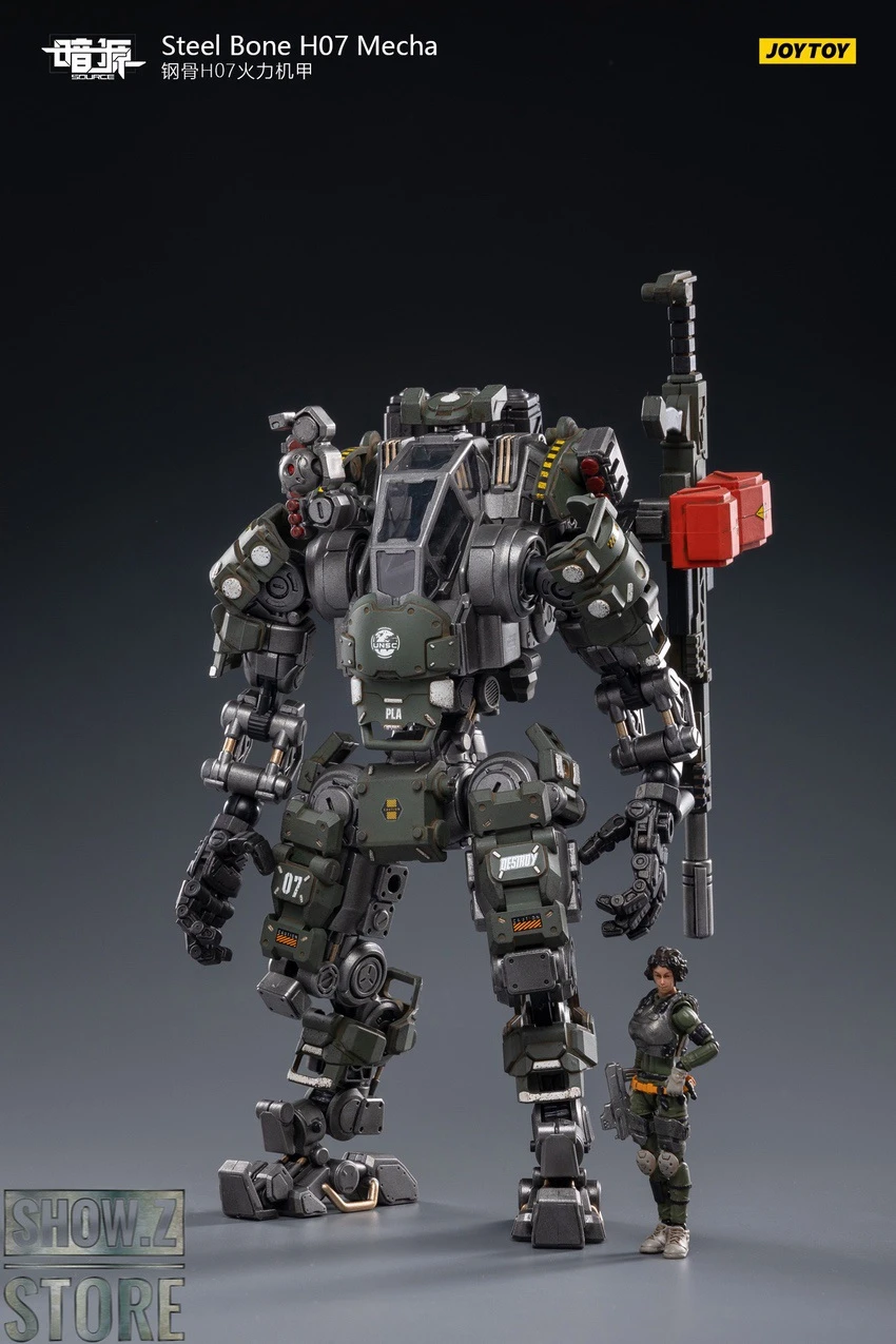 JoyToy Source 1/24 H07 Steel Bone Firepower Mecha Olive Version W/ Pilot 3 JoyToy Source 1/24 H07 Steel Bone Firepower Mecha Olive Version W/ Pilot - Image 3