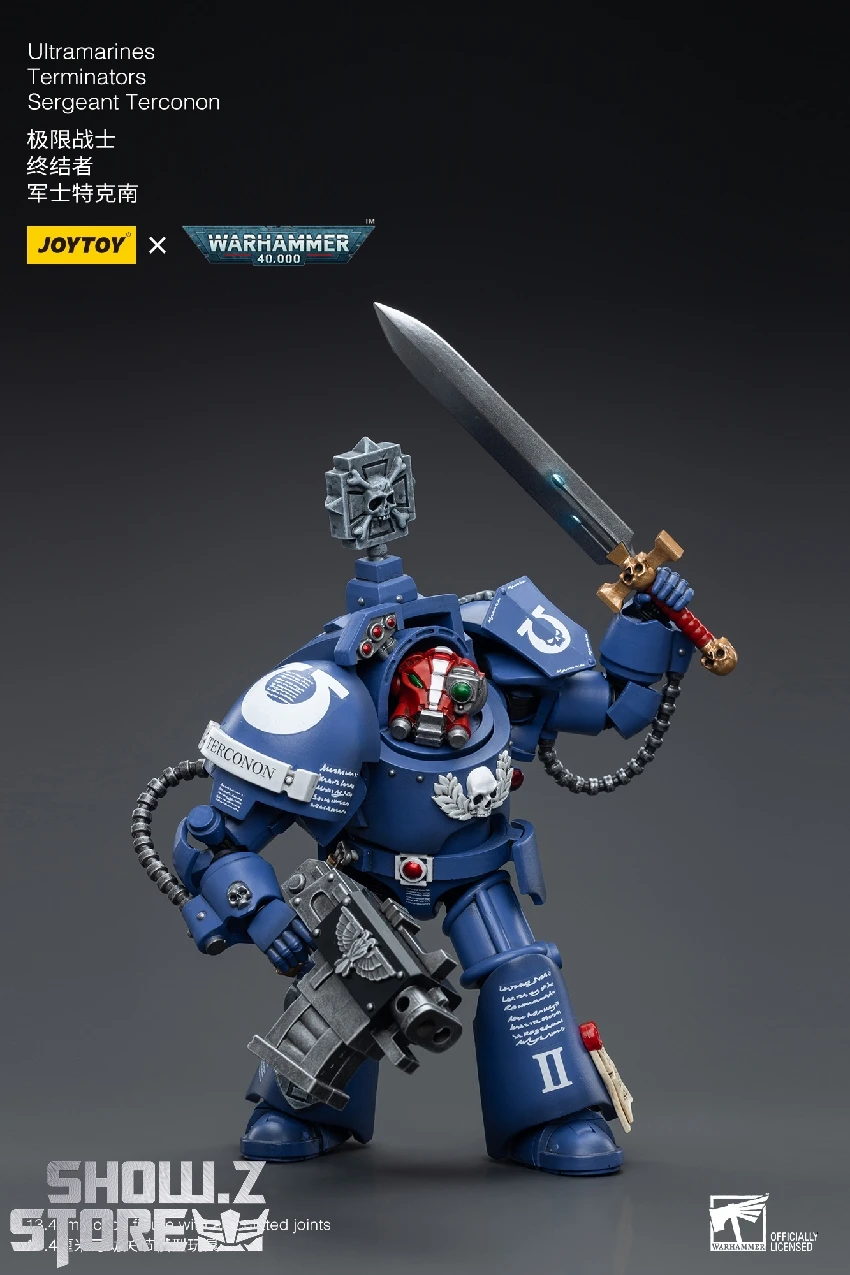 JoyToy Source 1/18 Warhammer 40K Ultramarines Terminators Sergeant Terconon 6 JoyToy Source 1/18 Warhammer 40K Ultramarines Terminators Sergeant Terconon - Image 6