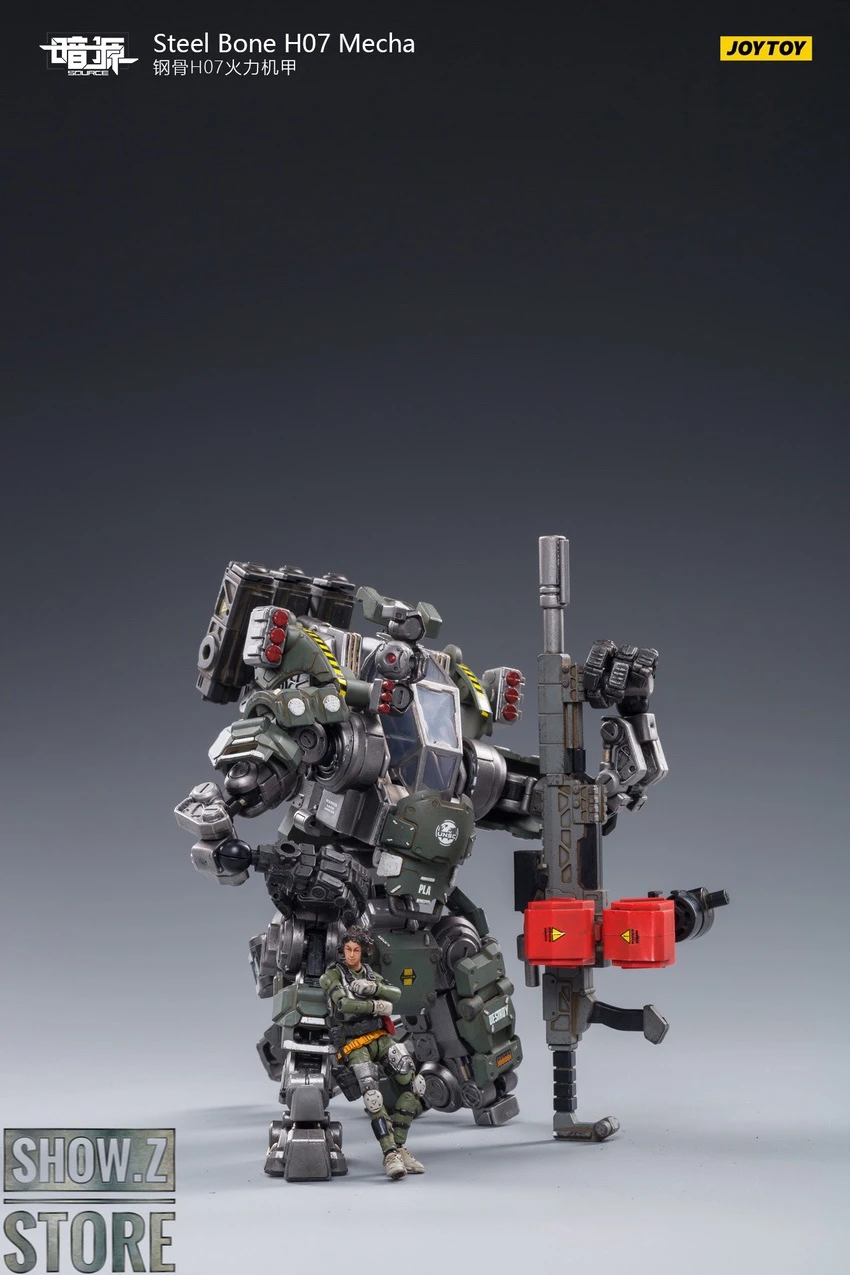 JoyToy Source 1/24 H07 Steel Bone Firepower Mecha Olive Version W/ Pilot 10 JoyToy Source 1/24 H07 Steel Bone Firepower Mecha Olive Version W/ Pilot - Image 10