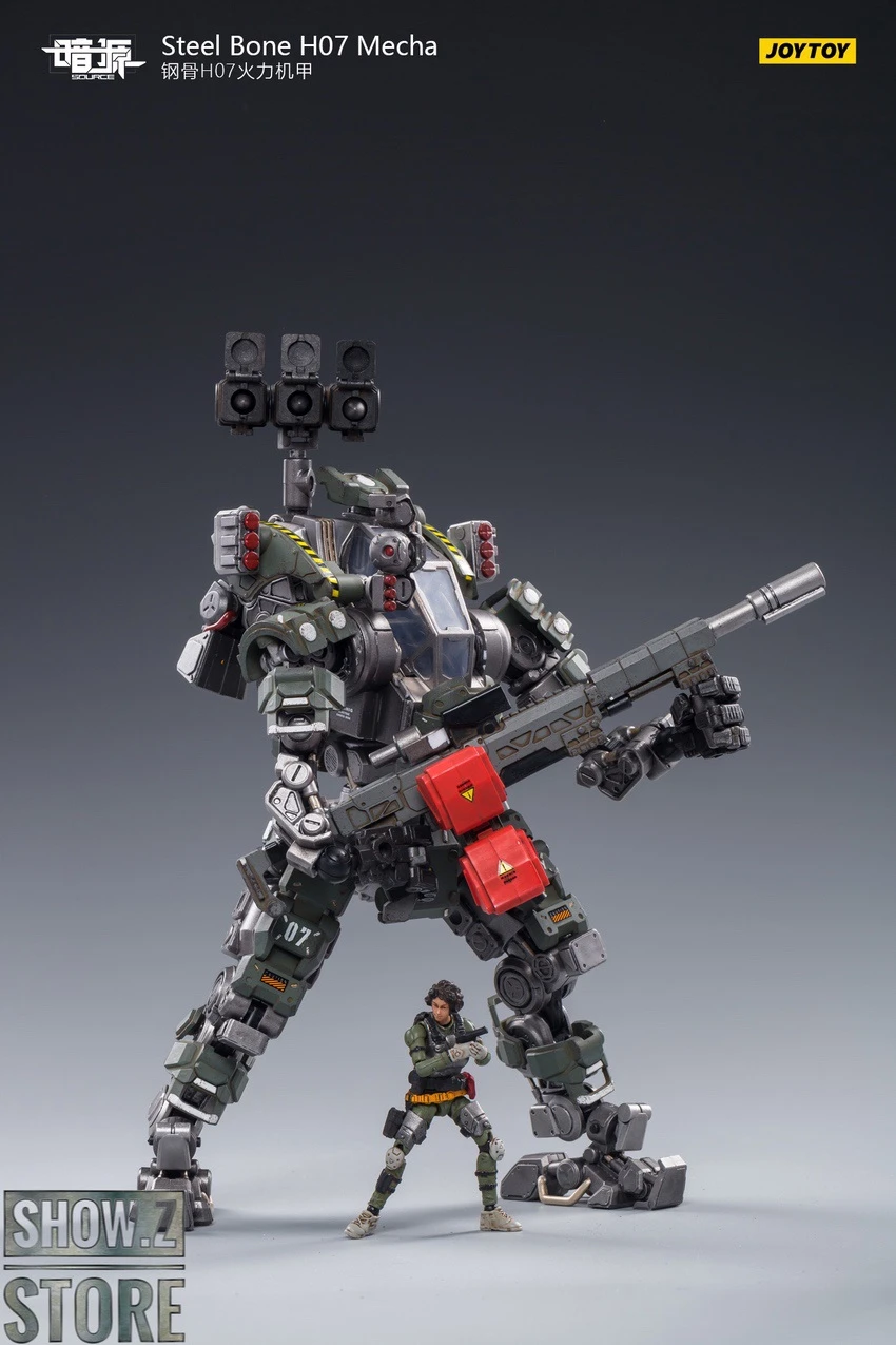 JoyToy Source 1/24 H07 Steel Bone Firepower Mecha Olive Version W/ Pilot 7 JoyToy Source 1/24 H07 Steel Bone Firepower Mecha Olive Version W/ Pilot - Image 7