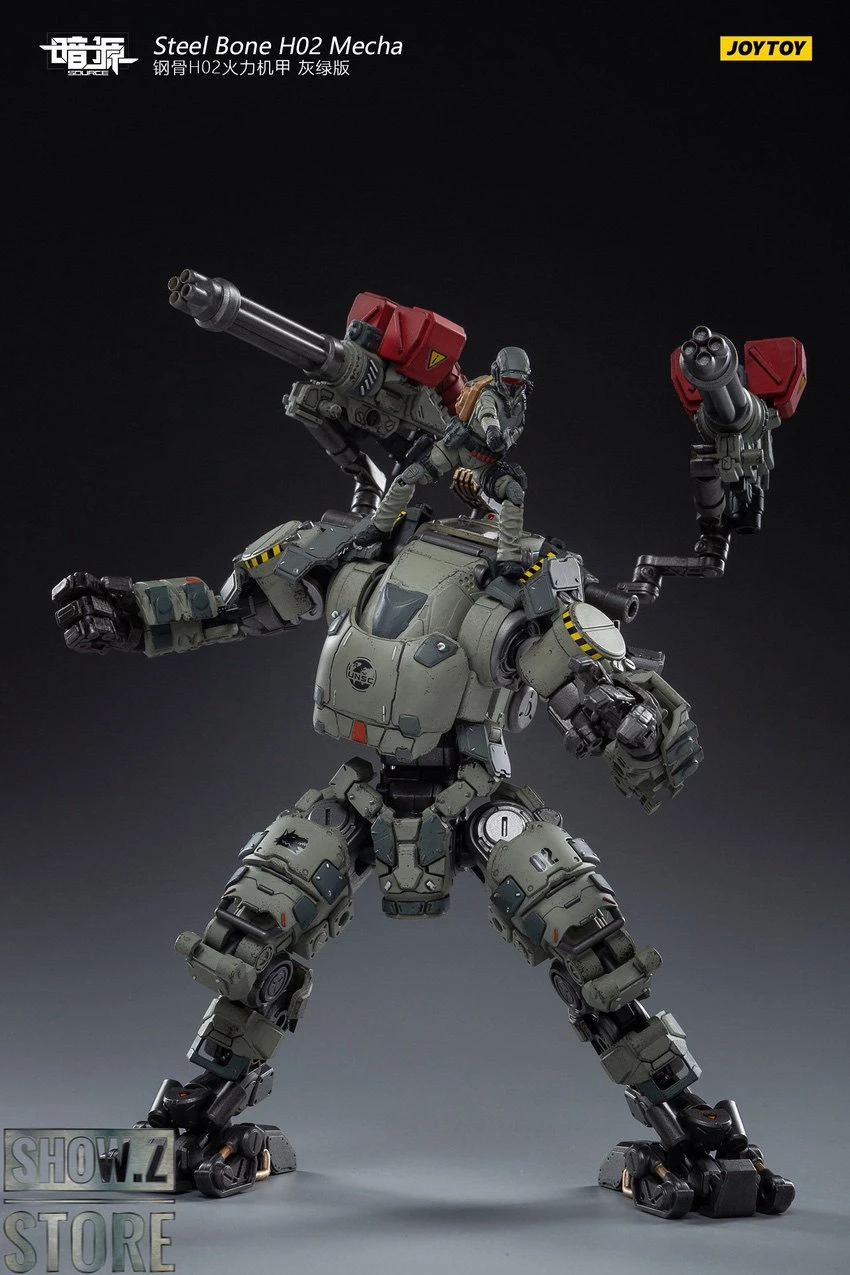 JoyToy Source 1/24 H02 Steel Bone Firepower Mecha Grey-Green Color W/ Pilot 9 JoyToy Source 1/24 H02 Steel Bone Firepower Mecha Grey-Green Color W/ Pilot - Image 9