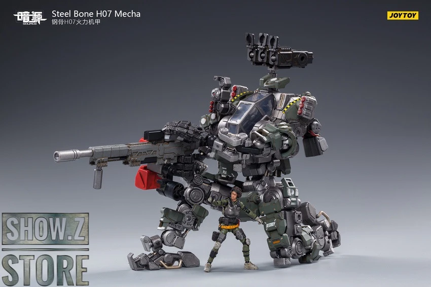 JoyToy Source 1/24 H07 Steel Bone Firepower Mecha Olive Version W/ Pilot 12 JoyToy Source 1/24 H07 Steel Bone Firepower Mecha Olive Version W/ Pilot - Image 12