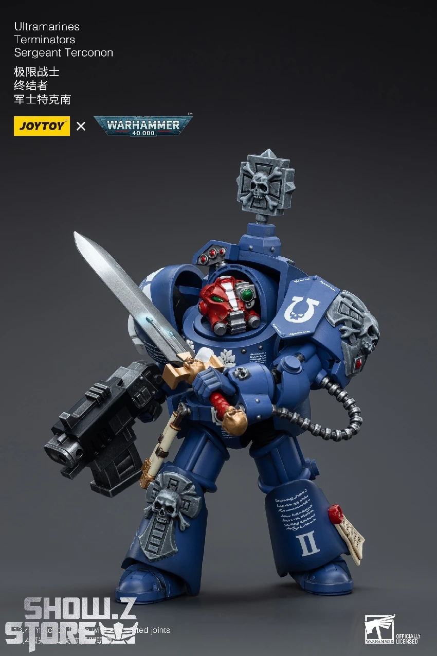 JoyToy Source 1/18 Warhammer 40K Ultramarines Terminators Sergeant Terconon 7 JoyToy Source 1/18 Warhammer 40K Ultramarines Terminators Sergeant Terconon - Image 7