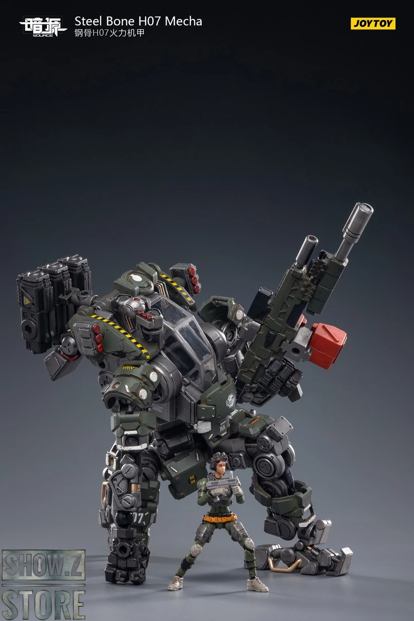JoyToy Source 1/24 H07 Steel Bone Firepower Mecha Olive Version W/ Pilot 11 JoyToy Source 1/24 H07 Steel Bone Firepower Mecha Olive Version W/ Pilot - Image 11