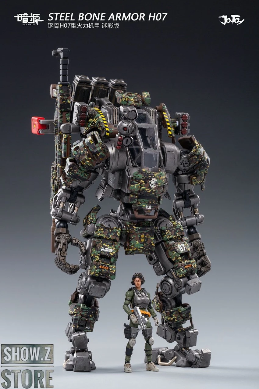 JoyToy Source 1/25 H07 Steel Bone Attack Mecha Jungle Camouflage W/ Pilot 4 JoyToy Source 1/25 H07 Steel Bone Attack Mecha Jungle Camouflage W/ Pilot - Image 4