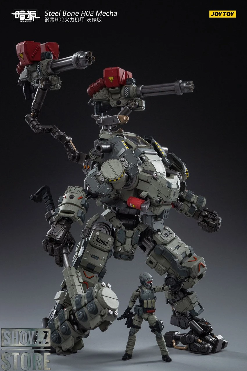 JoyToy Source 1/24 H02 Steel Bone Firepower Mecha Grey-Green Color W/ Pilot 6 JoyToy Source 1/24 H02 Steel Bone Firepower Mecha Grey-Green Color W/ Pilot - Image 6