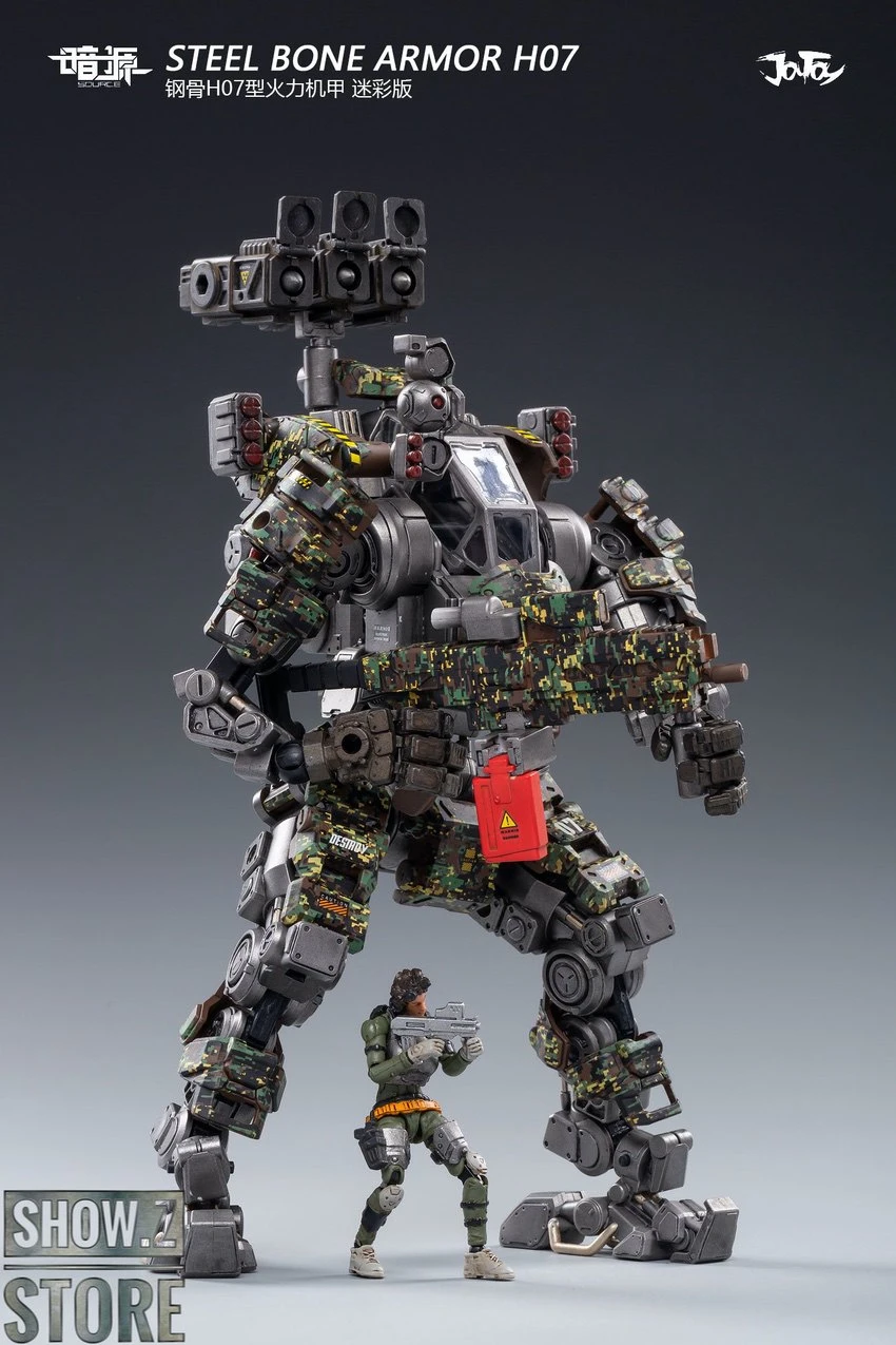 JoyToy Source 1/25 H07 Steel Bone Attack Mecha Jungle Camouflage W/ Pilot 3 JoyToy Source 1/25 H07 Steel Bone Attack Mecha Jungle Camouflage W/ Pilot - Image 3